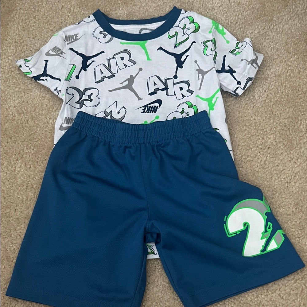 Nike Boys Two-Piece Air Graphic Tee and Blue Shorts Set
